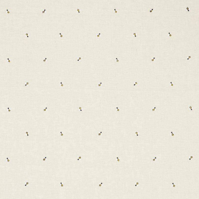 Schumacher Honey Bee Embroidery Natural Fabric