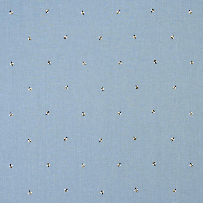 Schumacher Honey Bee Embroidery Sky Fabric