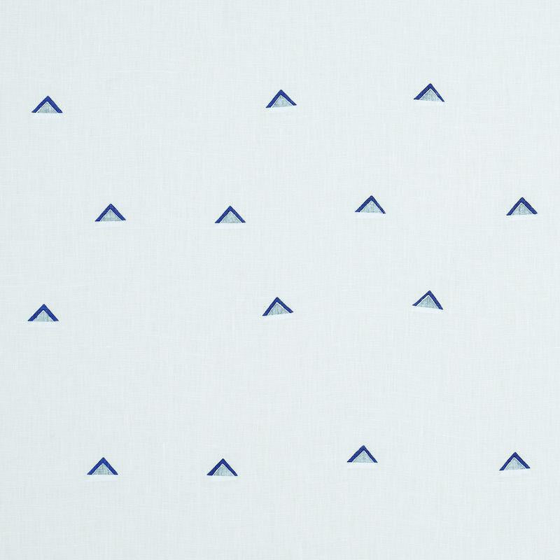 Schumacher Overlapping Triangles Navy & White Fabric