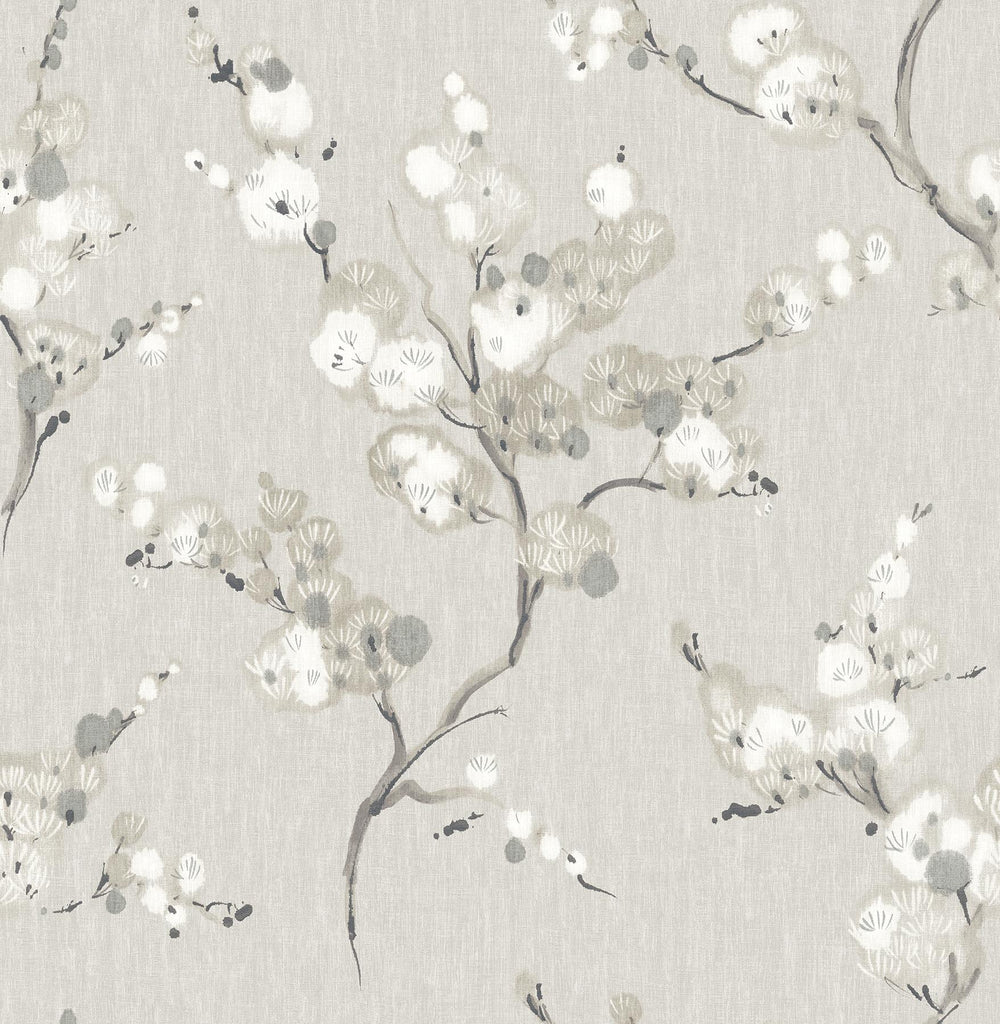 A-Street Prints Bliss Blossom Taupe Wallpaper