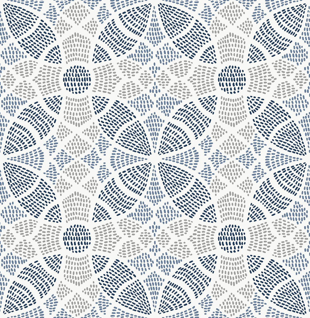 A-Street Prints Zazen Geometric Blue Wallpaper