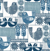 A-Street Prints Hennika Blue Patchwork Wallpaper