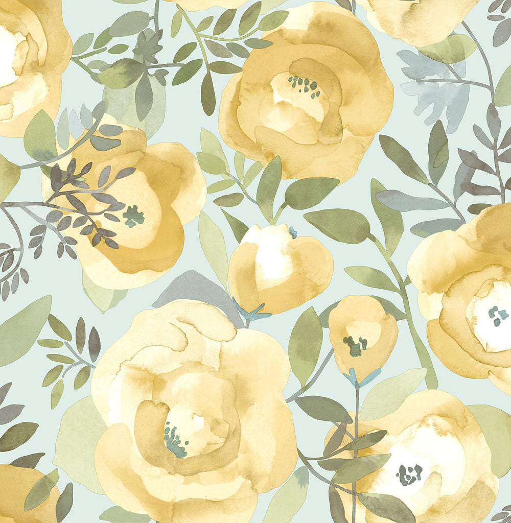 A-Street Prints Orla Yellow Floral Wallpaper