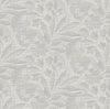 A-Street Prints Lei Silver Etched Leaves Wallpaper