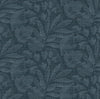 A-Street Prints Lei Navy Etched Leaves Wallpaper