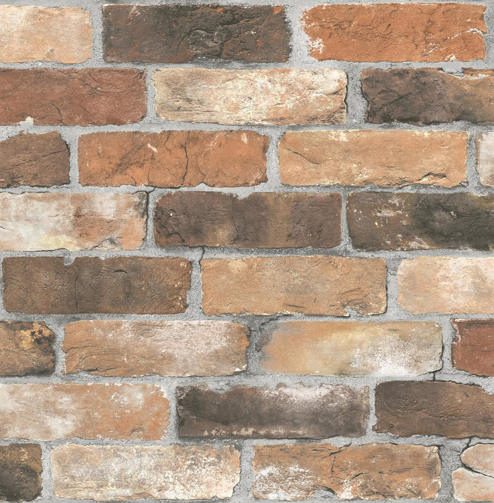Brewster Home Fashions Cody Reclaimed Bricks Rust Wallpaper