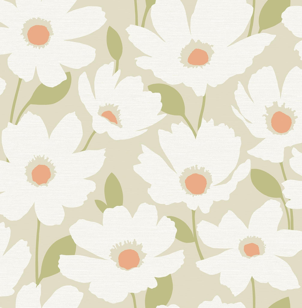 Brewster Home Fashions Astera Neutral Floral Wallpaper