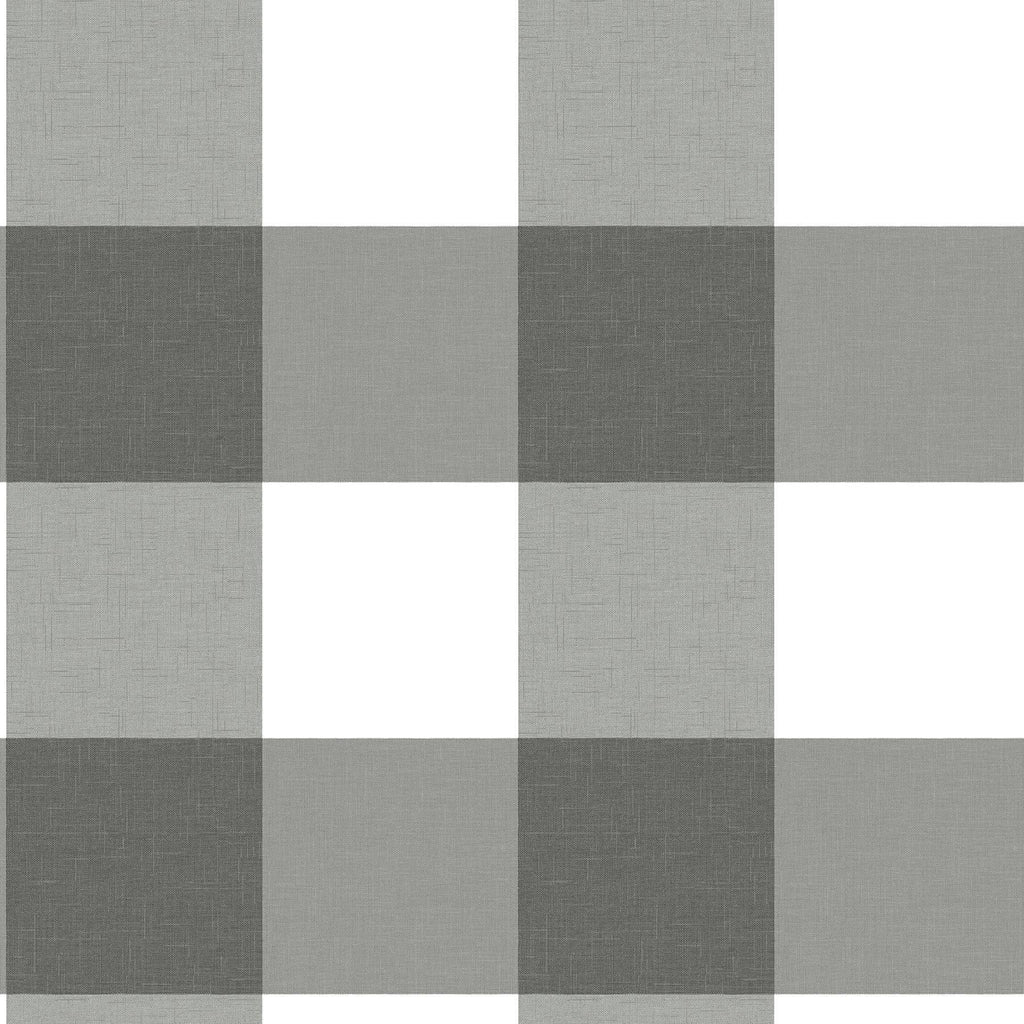 Brewster Home Fashions Amos Charcoal Gingham Wallpaper