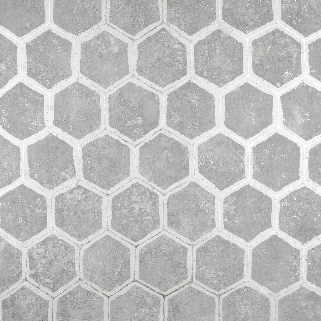 Brewster Home Fashions Starling Honeycomb Pewter Wallpaper