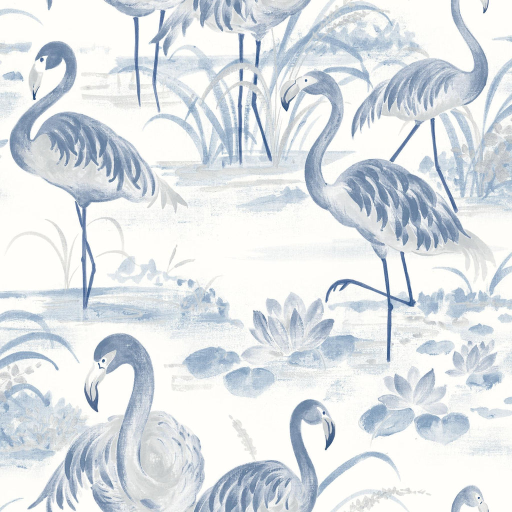 Brewster Home Fashions Everglades Blue Flamingos Wallpaper
