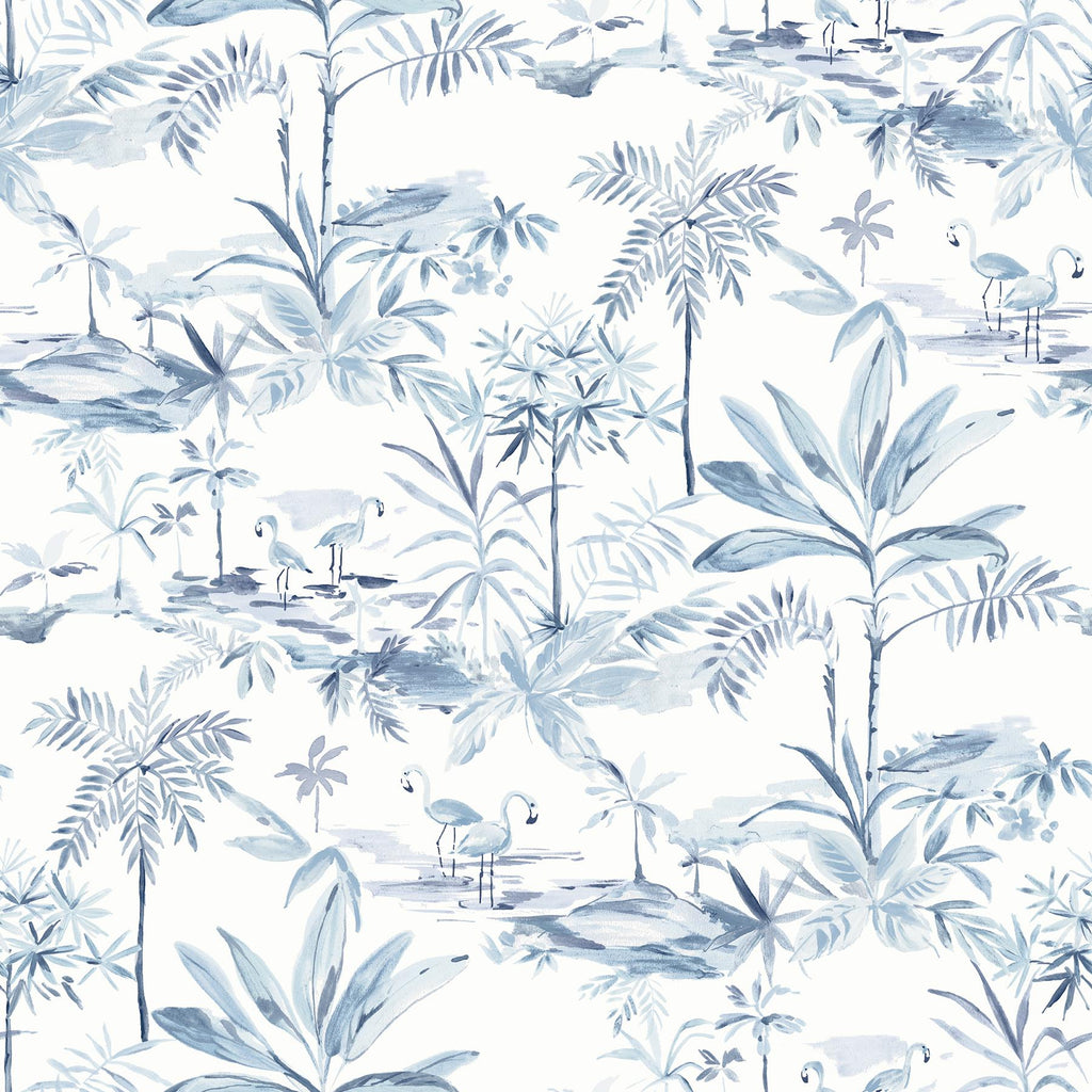 Brewster Home Fashions Lagoon Scenic Island Blue Wallpaper