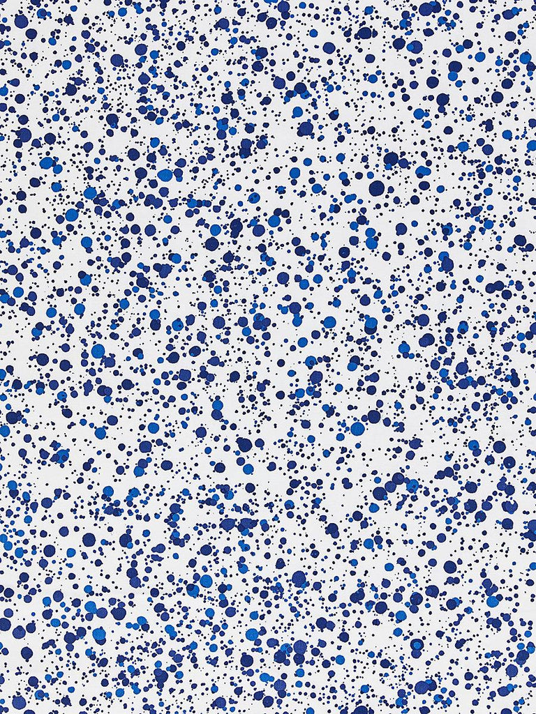 Hinson SPATTER COTTON PRINT NAVY ON WHITE Fabric