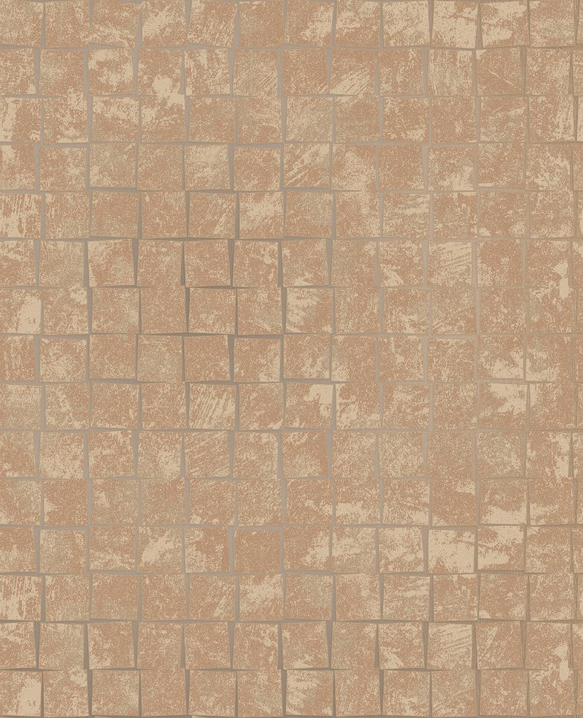 Brewster Home Fashions Cubist Copper Geometric Wallpaper
