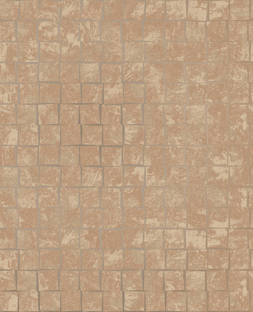 Brewster Home Fashions Cubist Geometric Copper Wallpaper