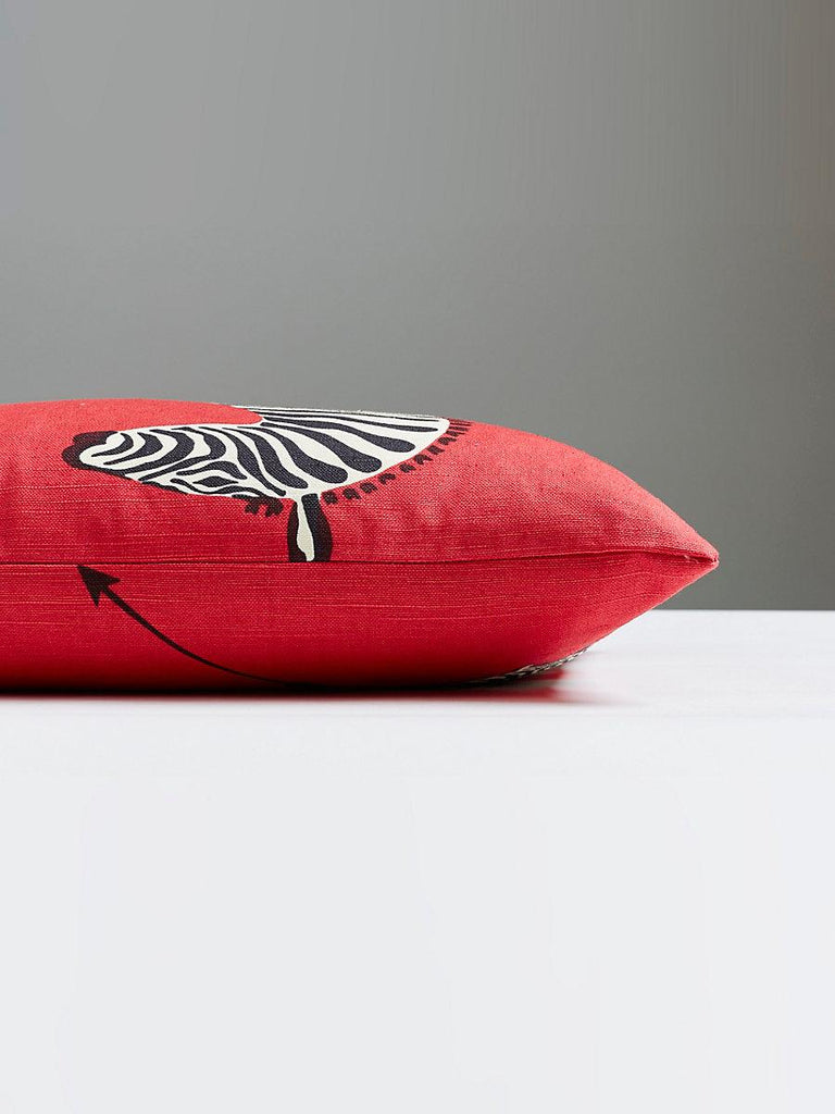 Scalamandre Zebras Lumbar - Masai Red Pillow