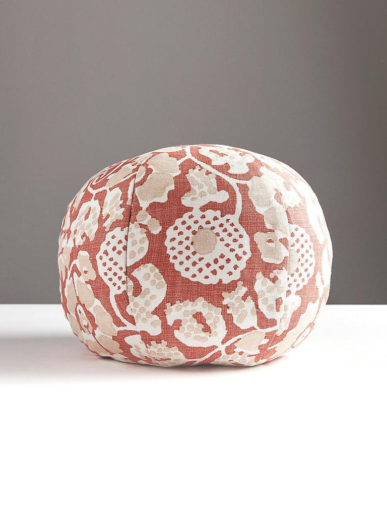 Scalamandre Maiden Floral Sphere - Terracotta Pillow