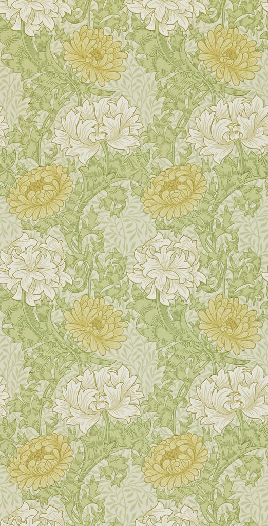 Morris & Co Chrysanthemum Pale Olive Wallpaper