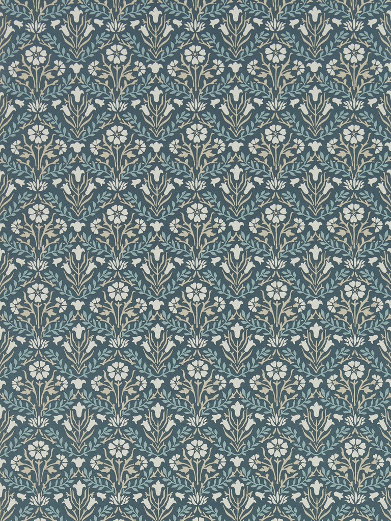 Morris & Co Morris Bellflowers Indigo/Linen Wallpaper