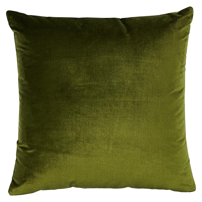 Schumacher Venetian Silk Velvet Moss 20" x 20" Pillow