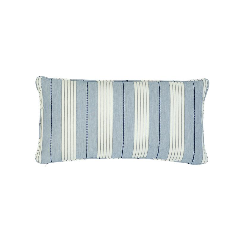 Schumacher Audrey Stripe Navy 24" x 12" Pillow