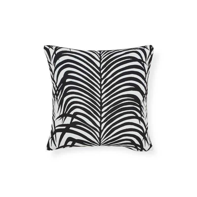 Schumacher Zebra Palm Indoor/Outdoor Black 16" x 16" Pillow