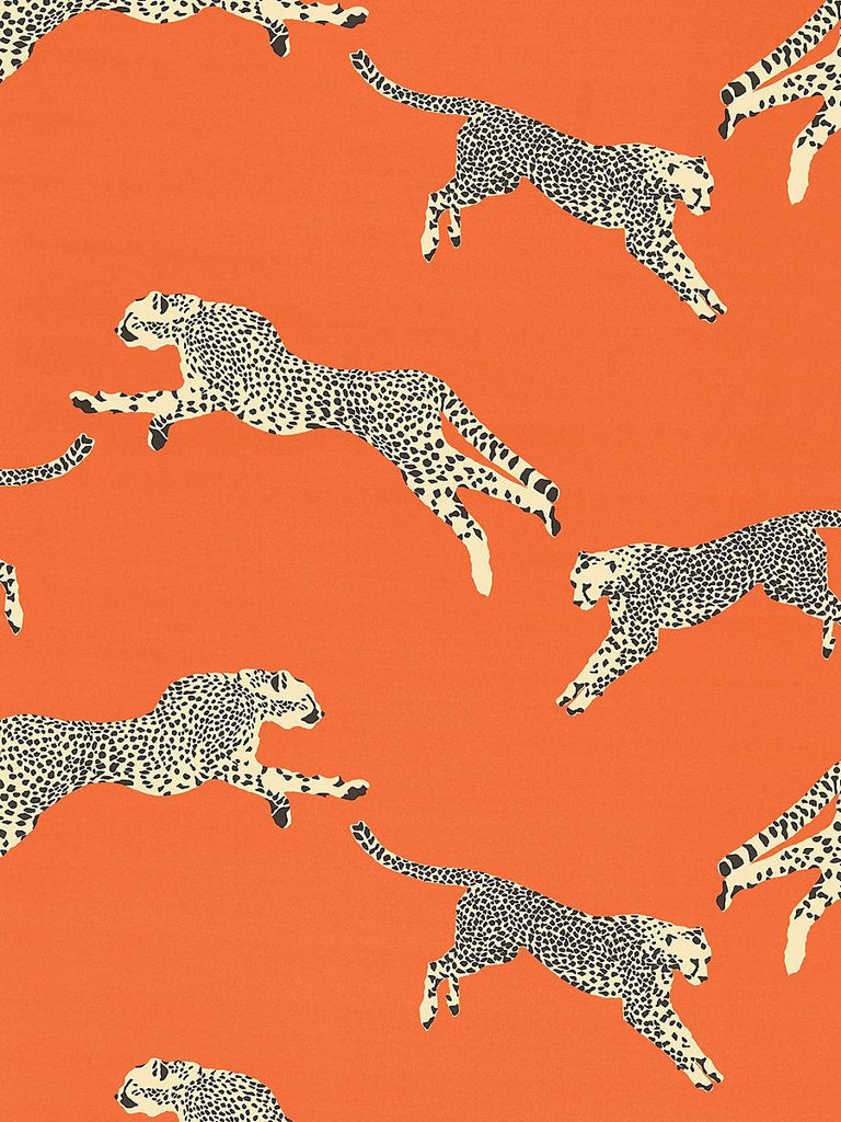 Scalamandre Leaping Cheetah Cotton Print Clementine Fabric