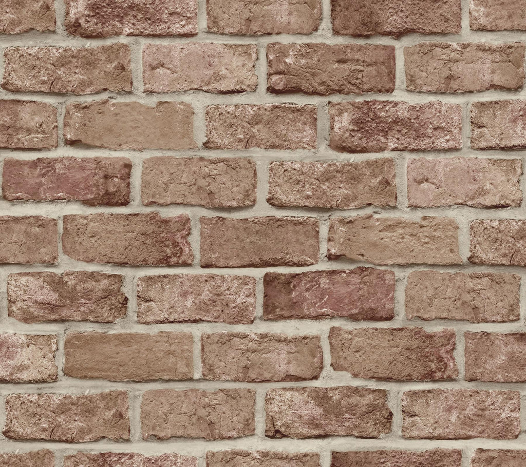 York Stretcher Brick Peel and Stick Red Wallpaper