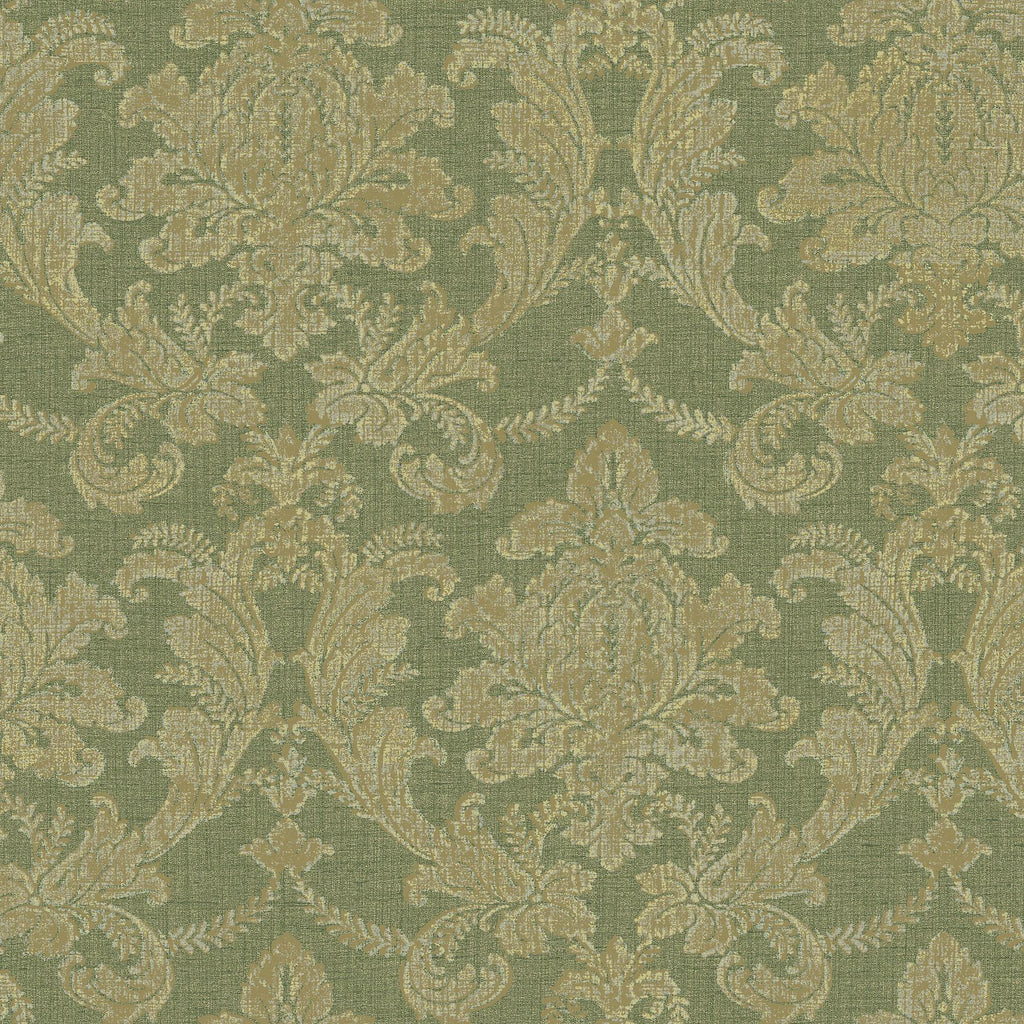 Brewster Home Fashions Textured Damask Olive Wallpaper