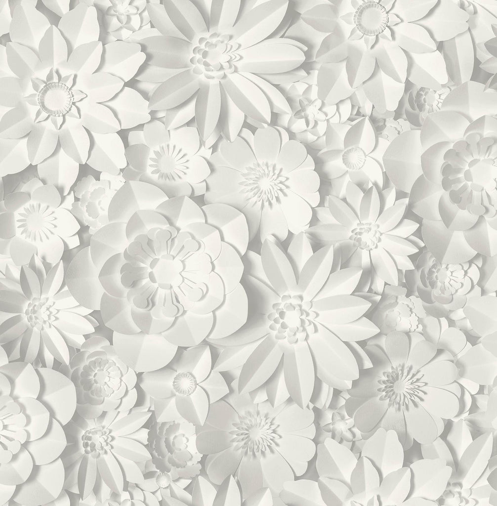 Brewster Home Fashions Dacre White Floral Wallpaper