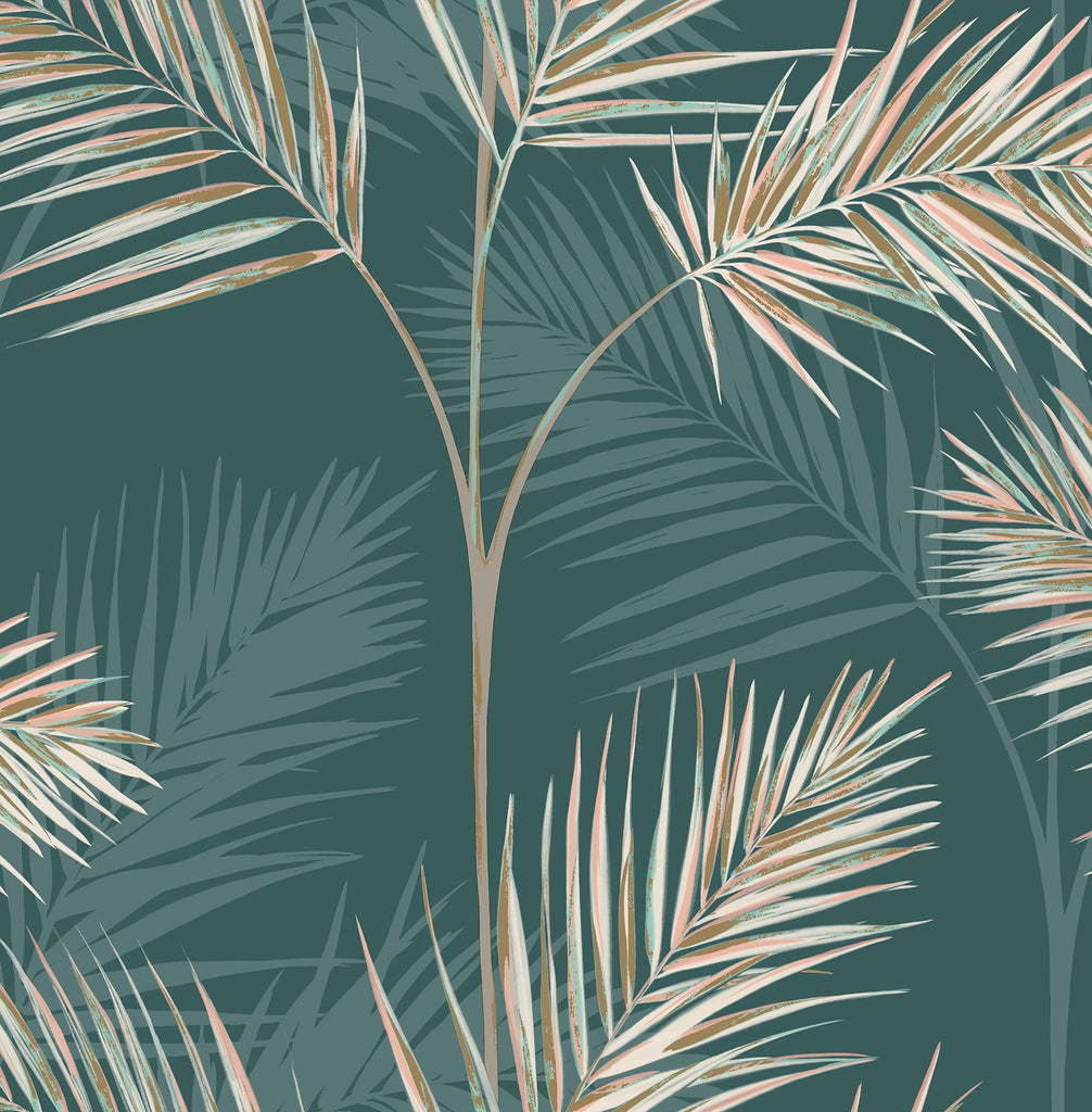 Brewster Home Fashions South Beach Fronds Evergreen Wallpaper