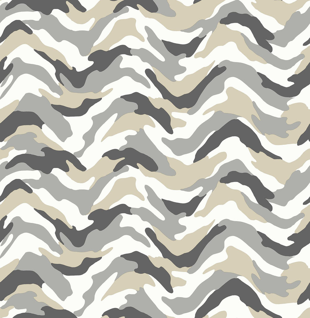 Brewster Home Fashions Stealth Camo Wave Grey Wallpaper