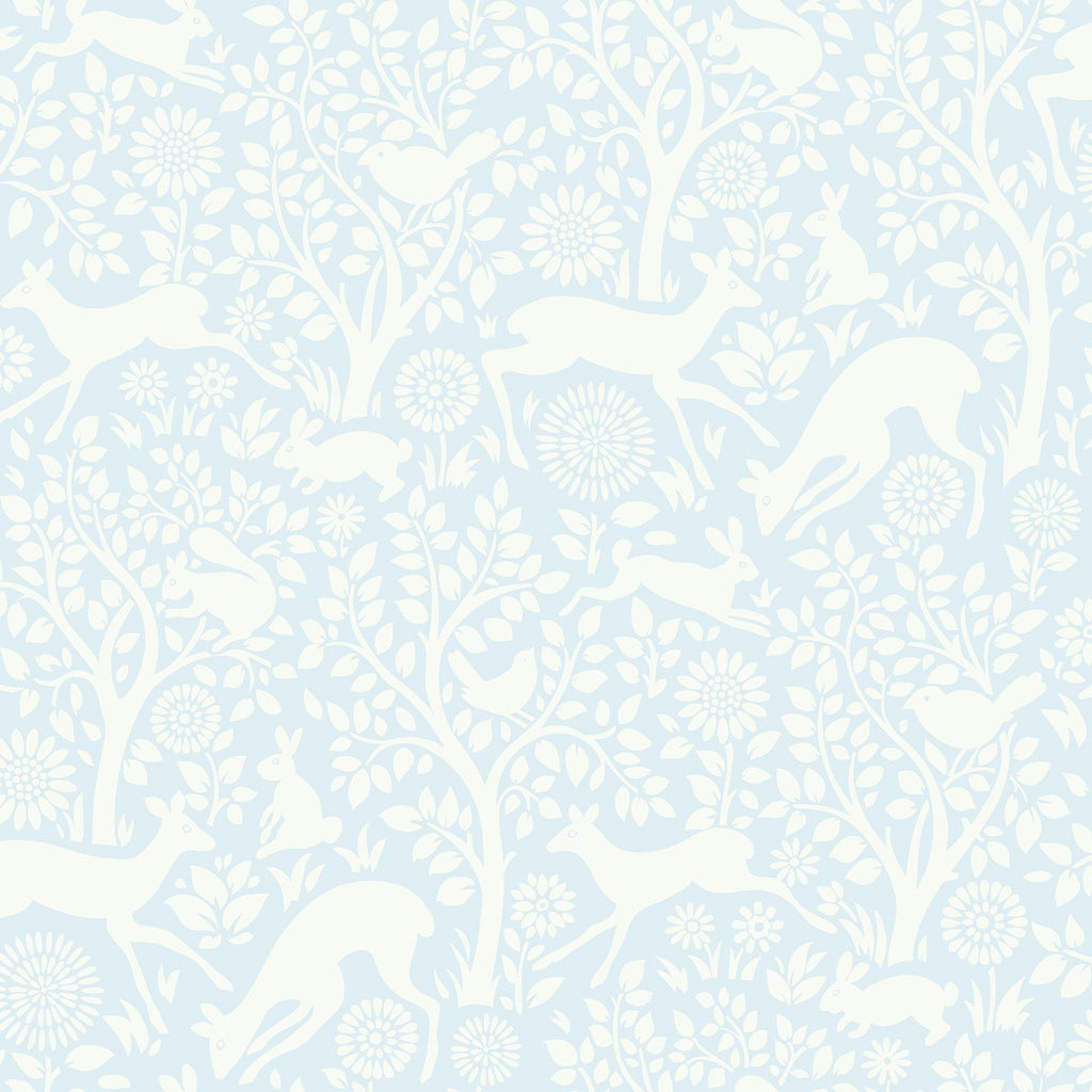 Brewster Home Fashions Anahi Light Blue Forest Fauna Wallpaper