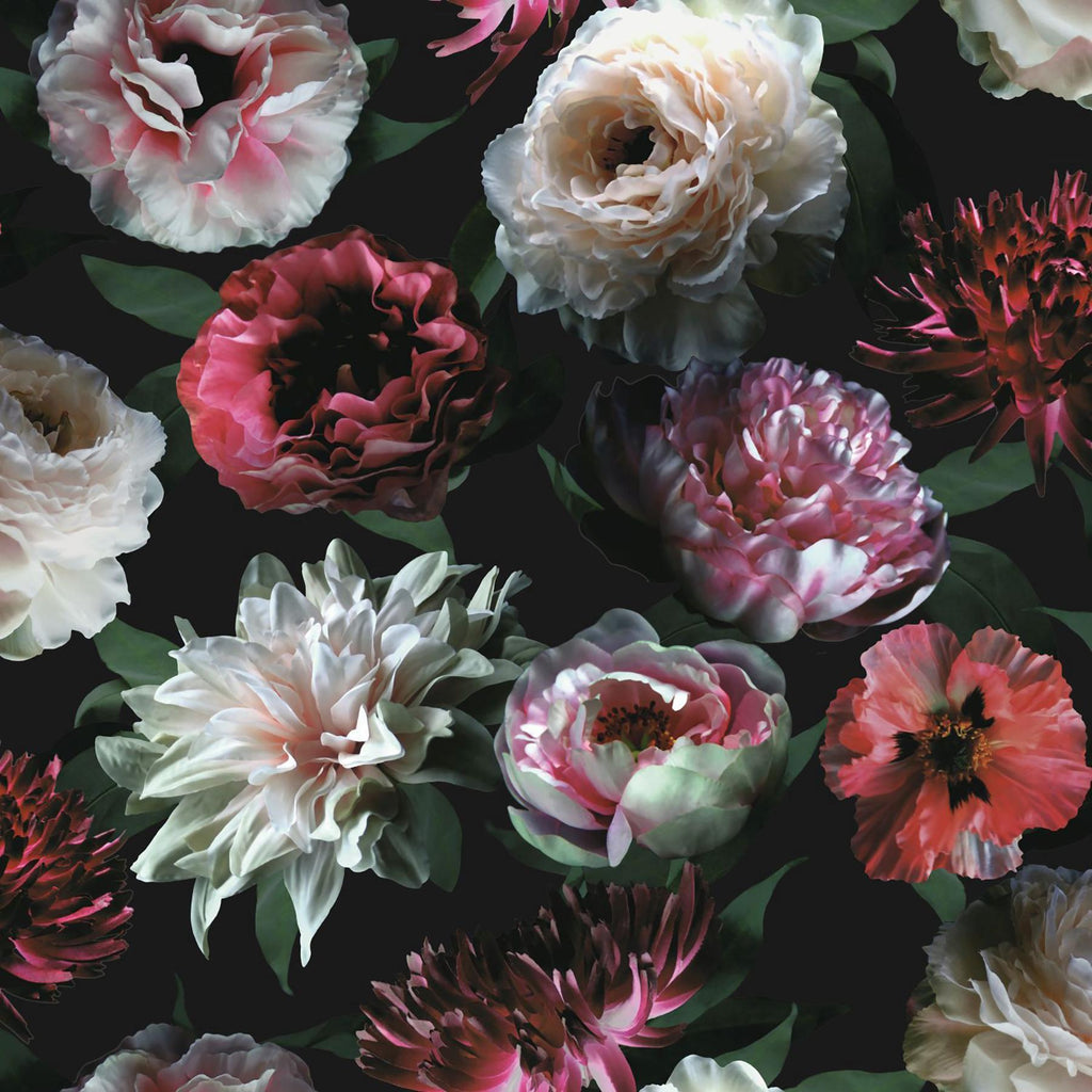 Brewster Home Fashions Contessa Ruby Flowers Wallpaper