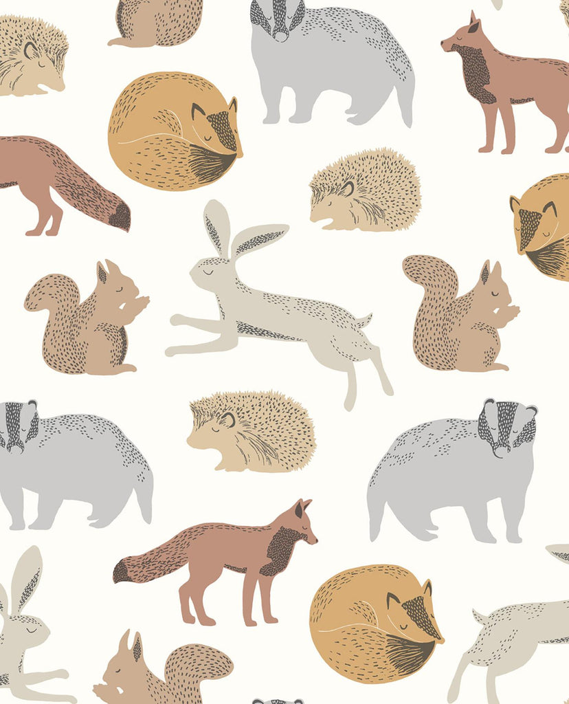 Brewster Home Fashions Mickel Animals Brown Wallpaper
