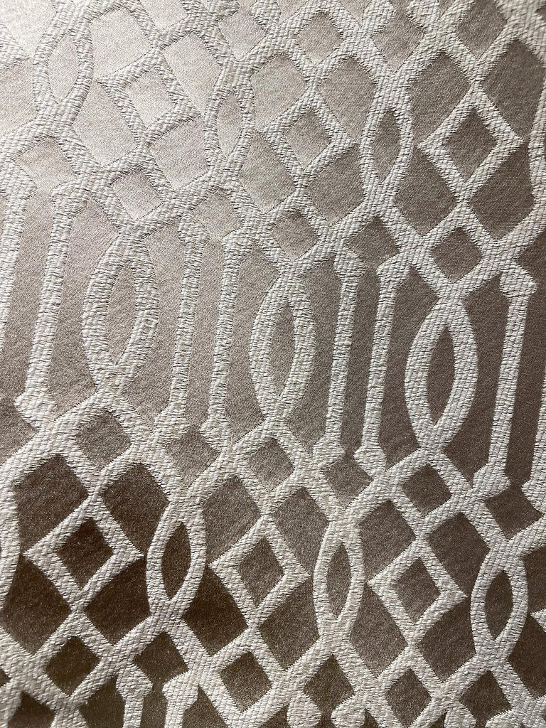Aldeco Ryad Dyor Silver On Taupe Fabric