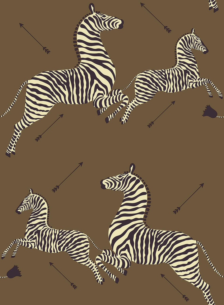 Brewster Home Fashions Safari Brown Zebra Safari Scalamandre Self Adhesive Wallpaper