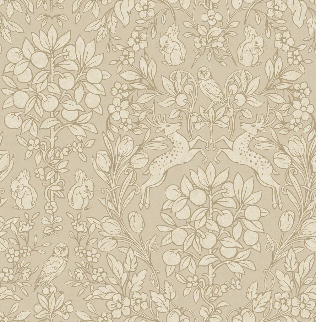Brewster Home Fashions Richmond Taupe Floral Beige/Gold Wallpaper