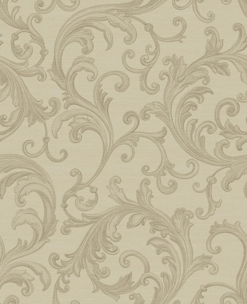 Brewster Home Fashions Noemi Acanthus Taupe Wallpaper