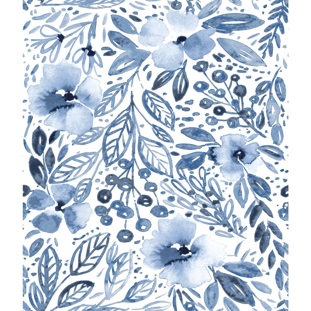 RoomMates Clara Jean April Showers Peel & Stick blue/white Wallpaper