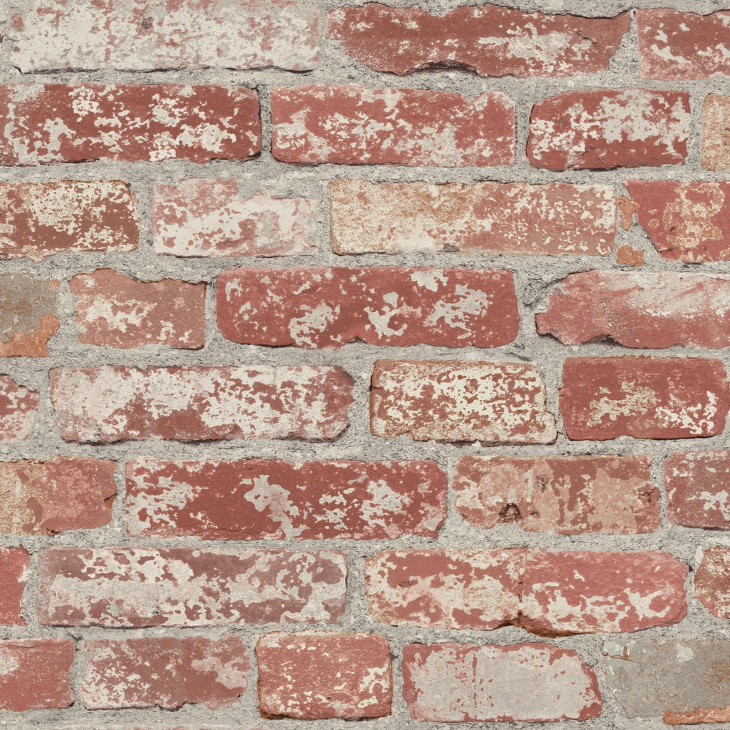 RoomMates Stuccoed Brick Peel & Stick dk. red Wallpaper