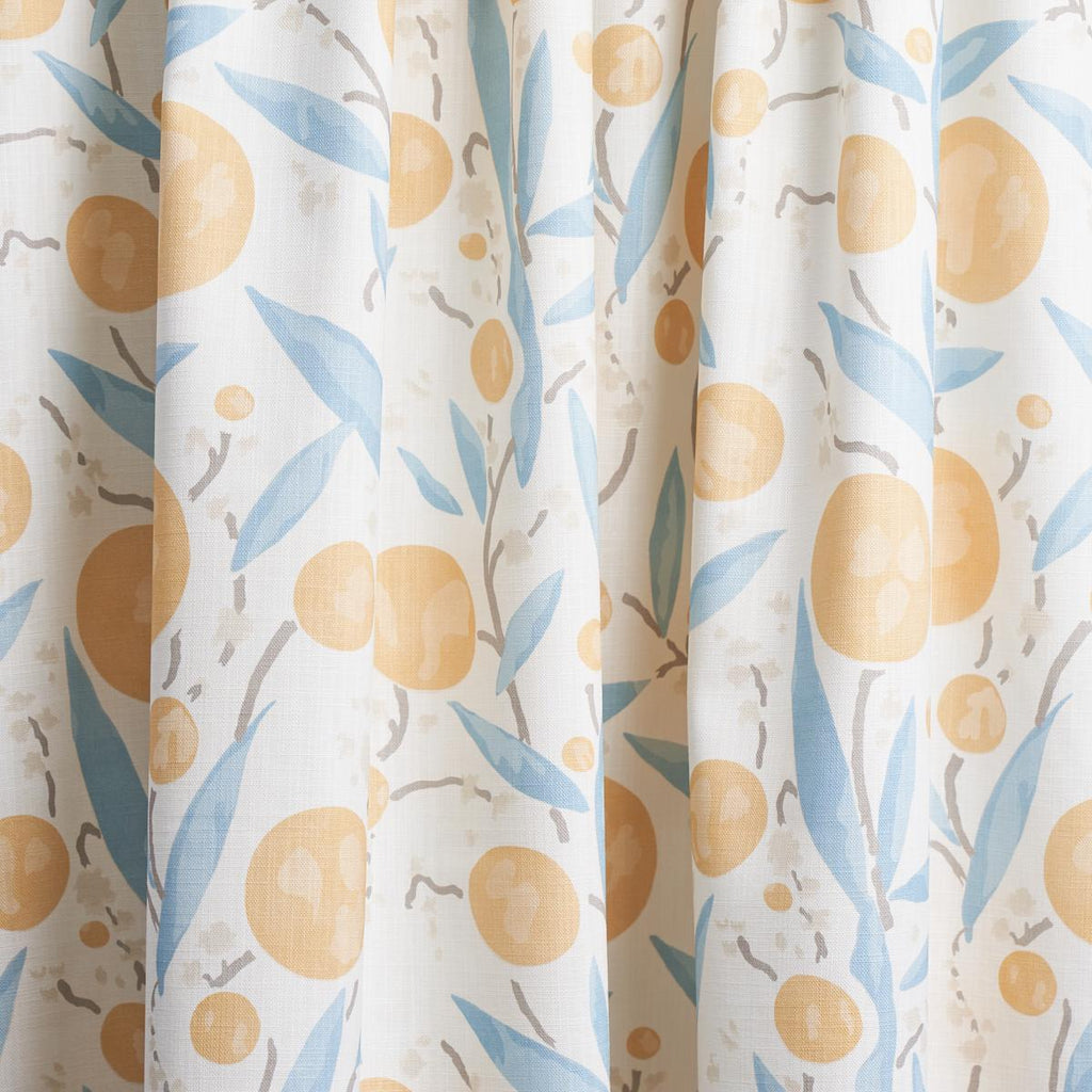 Schumacher Mirabelle Yellow And Sky Fabric