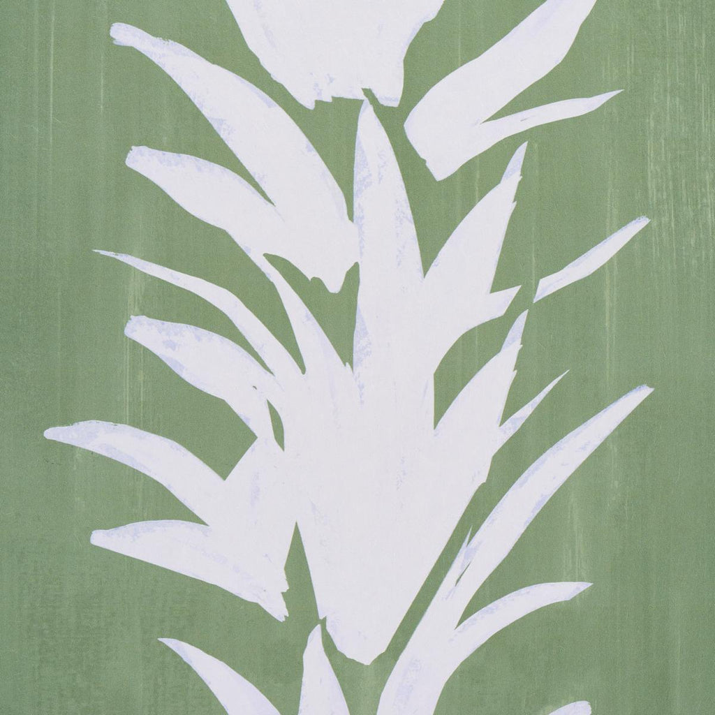Schumacher White Lotus Soft Green Wallpaper