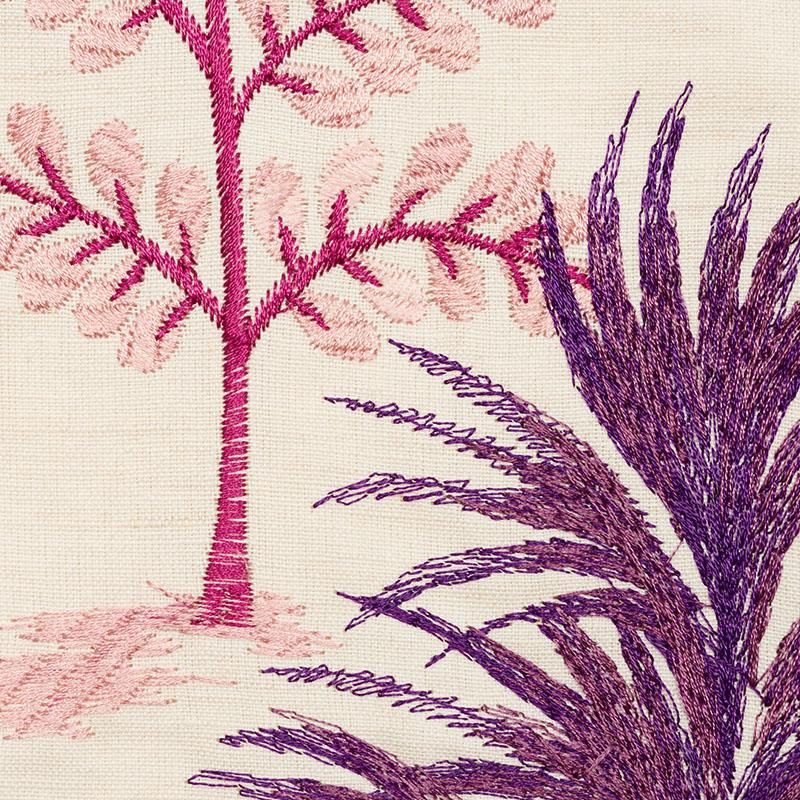 Schumacher Pandora Embroidery Aubergine Fabric