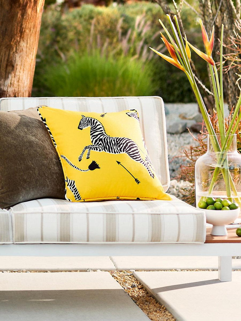 Scalamandre Zebras Outdoor Yellow Pillow