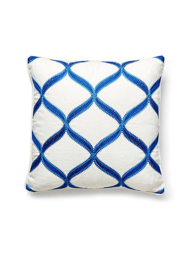 Scalamandre Rondure Embroidery Cobalt Pillow