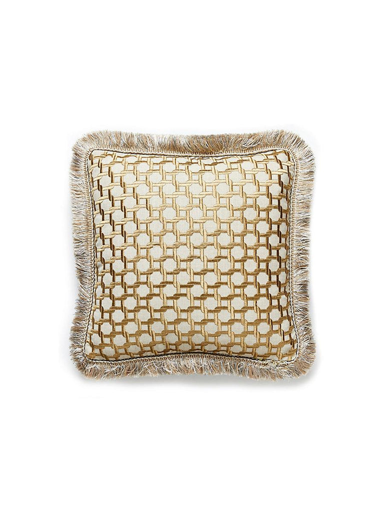 Scalamandre Link Embroidery Bronze Pillow