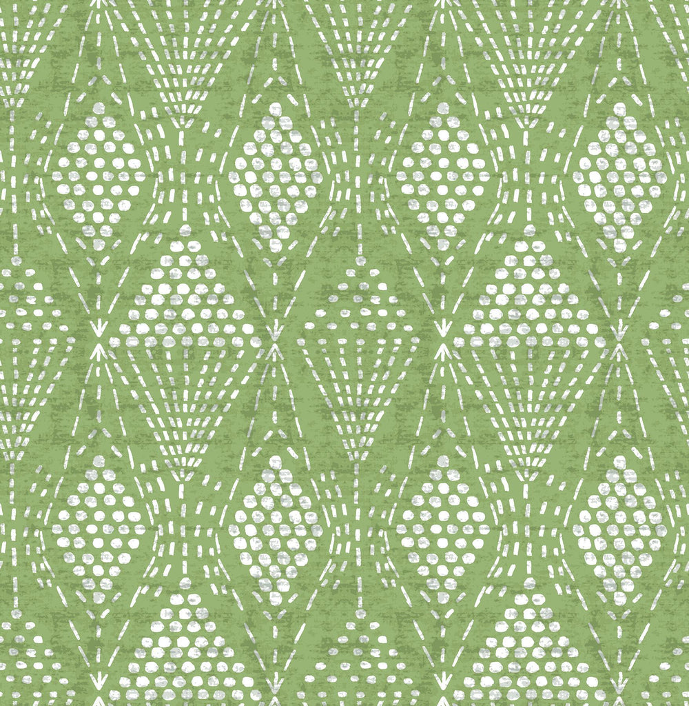 A-Street Prints Grady Green Dotted Geometric Wallpaper