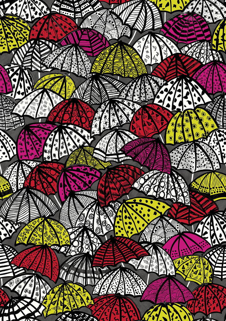 Brewster Home Fashions Dara Jolly Brollies Red Wallpaper