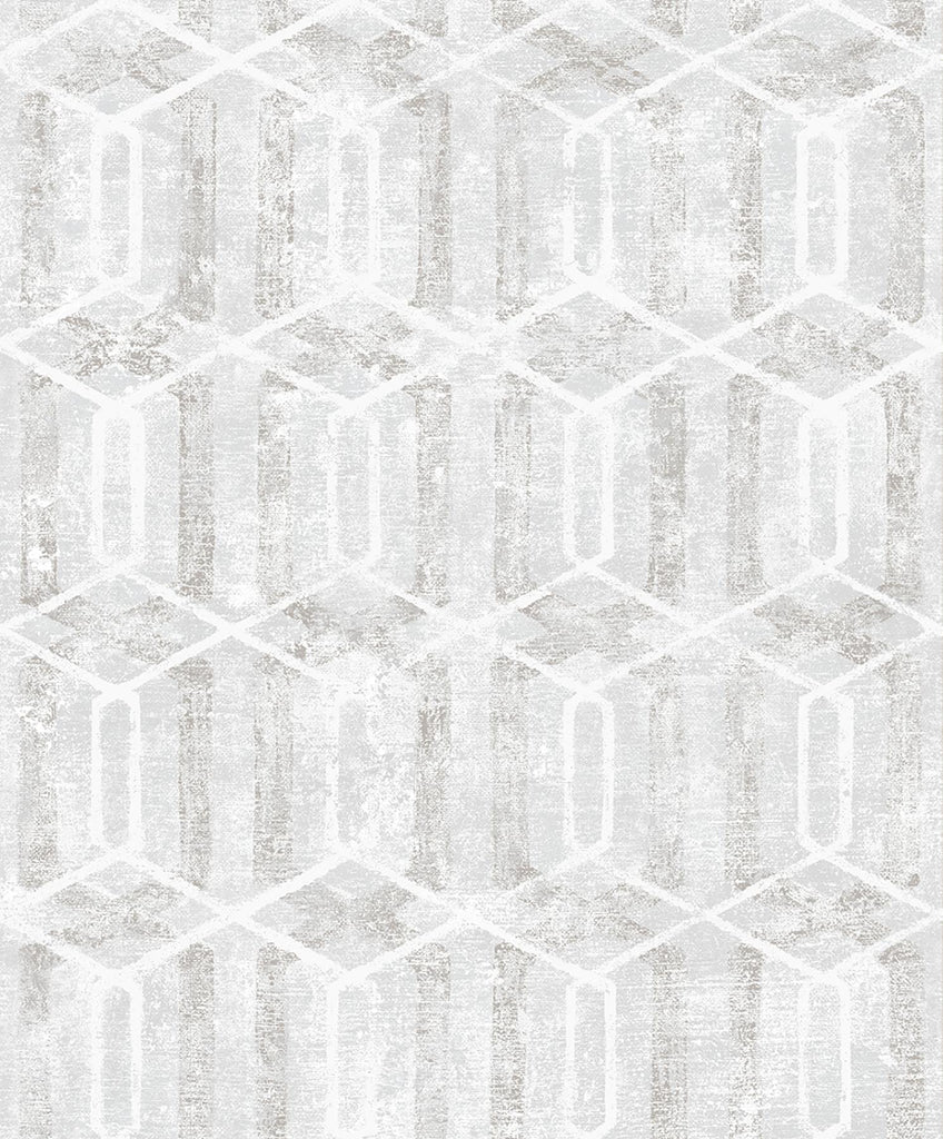 Brewster Home Fashions Stormi Geometric Light Grey Wallpaper