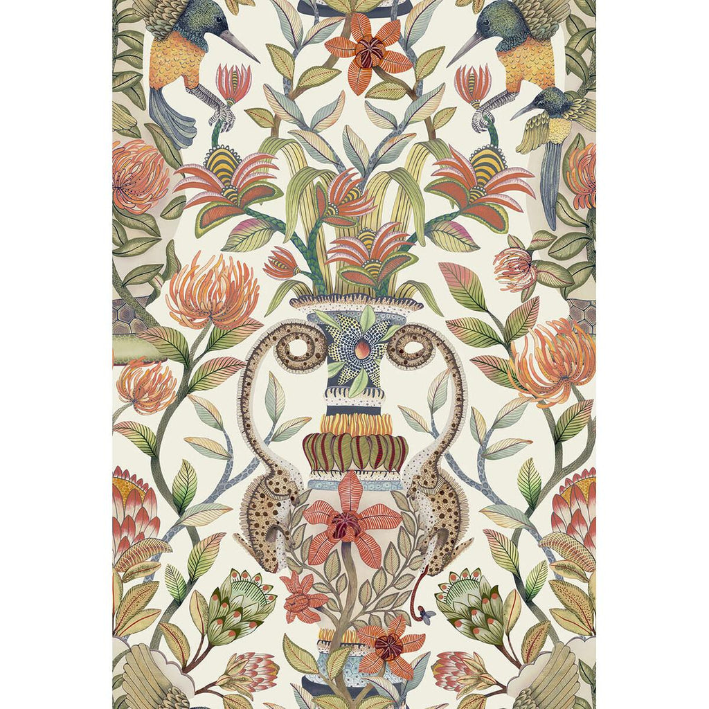 Cole & Son Protea Garden Silk Olvgrn&Tngrn/Wht Wallpaper